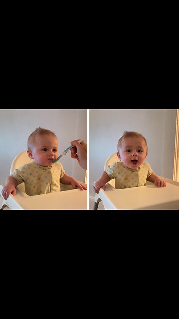 Tiny Baby Has The Most Adorable Reaction To His Delicious Food