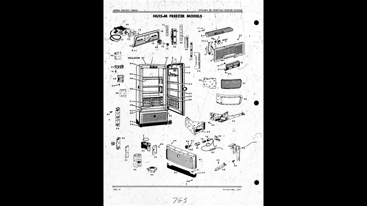 GE - General Electric appliance part schematic and break down - Card 07