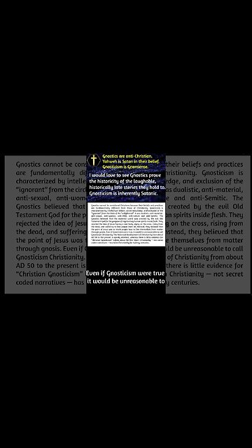 Gnosticism is anti-Christian Gnonsense #shorts