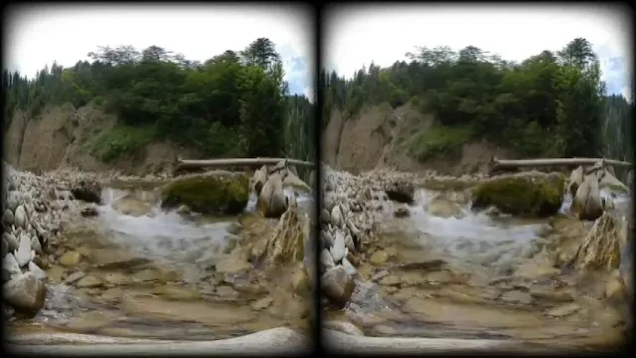 3D = VR180 = Waterfall = Oberallgäu = Bavaria, = People = Relax = made = 4 = Meditation = Nature Sou