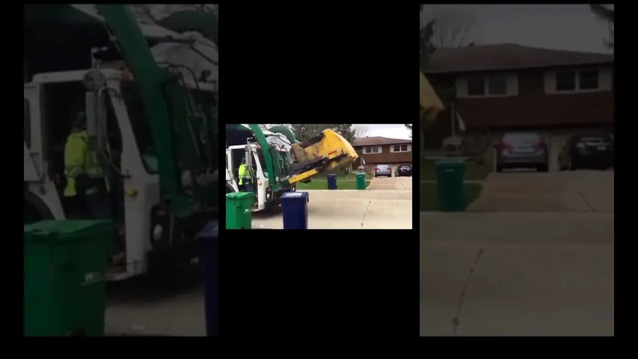 Garbage truck explodes!#shorts #explosion #garbagetruck #crazyvideo