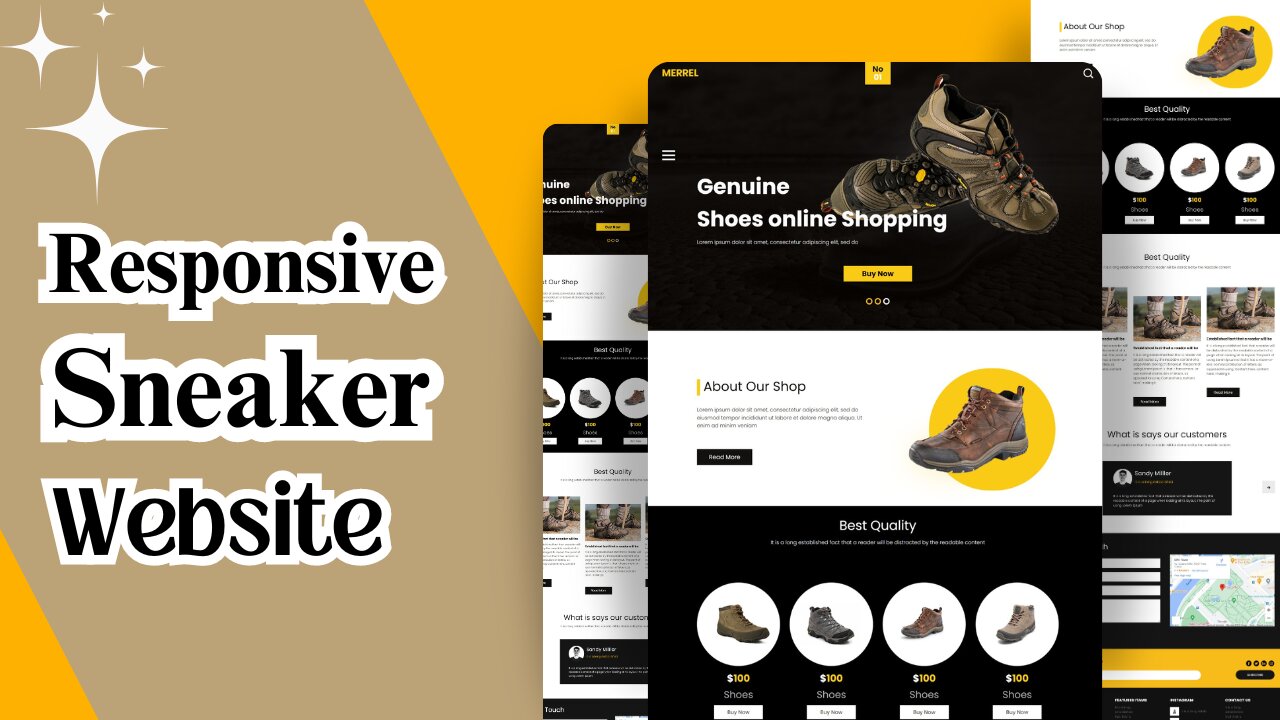 HTML, CSS & JS || Responsive Sneaker Website Design