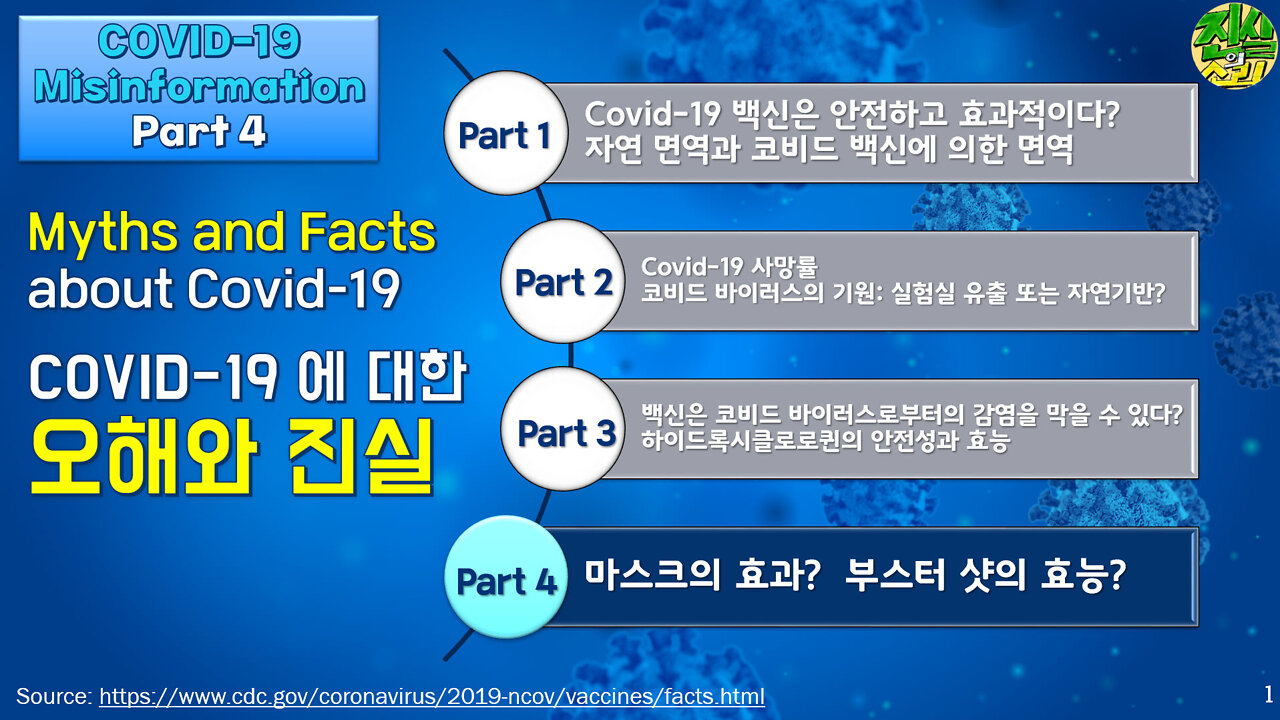 (Part 4) COVID-19 Misinformation: 마스크의 효과, 부스터 샷의 효능
