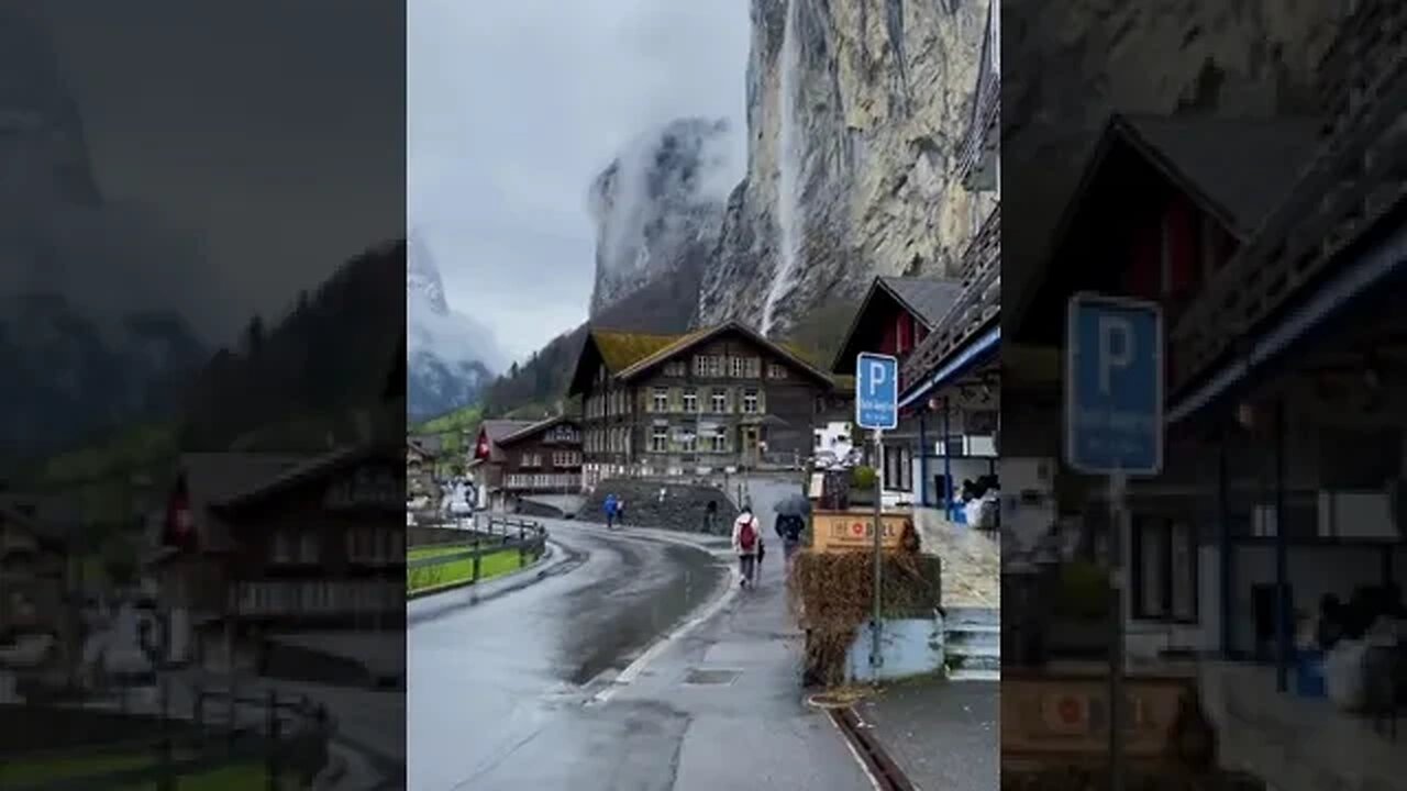 Rainy Day in Lauterbrunnen🇨🇭 #switzerland #lauterbrunnen #shorts