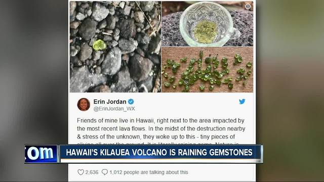 Hawaii's Kilauea volcano raining gemstones