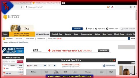 Sunday Night Market Watch LIVE: Silver & Gold