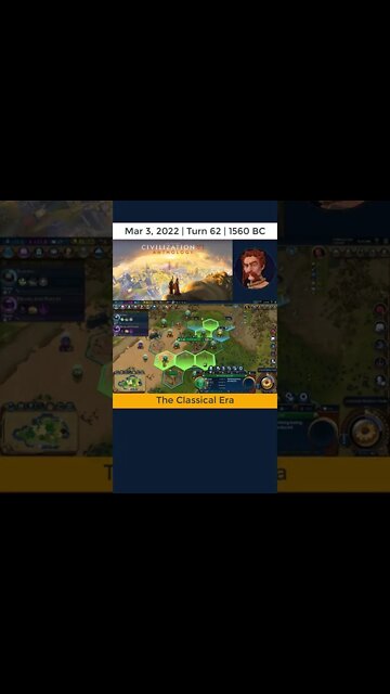 #oneturnadaychallenge #civ6 – Turn 62 - CLASSICAL ERA STRATEGY! #shorts