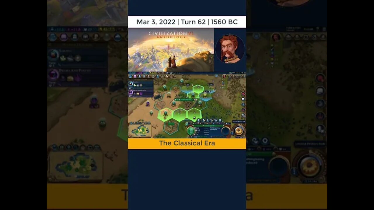 #oneturnadaychallenge #civ6 – Turn 62 - CLASSICAL ERA STRATEGY! #shorts