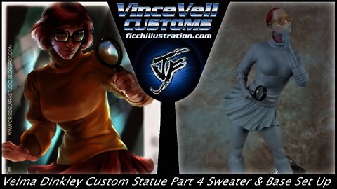Velma Dinkey Custom Statue Part 4 - Finishing Sweater & Base Set up