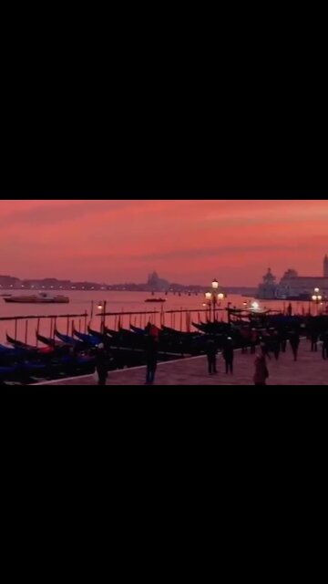Magical sunset captured on camera in Venice, Italy