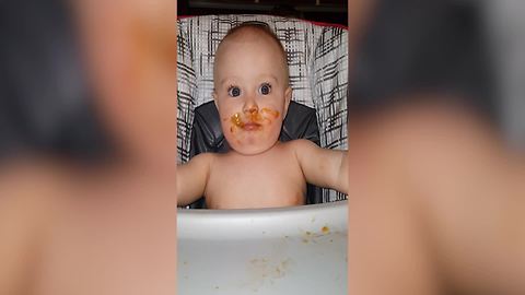 An Adorable Baby Girl VS A Spoonful Of Spinach