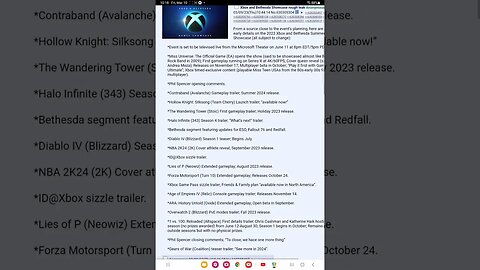 xbox and Bethesda summer showcase leak