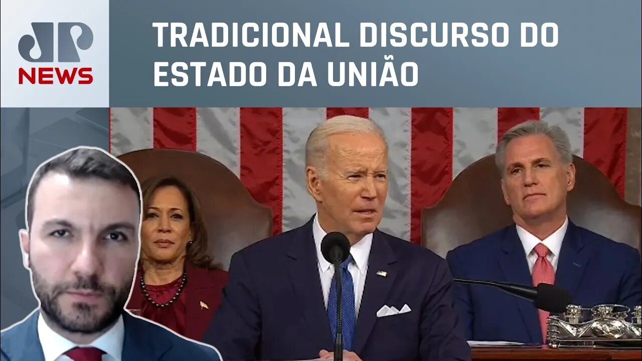 Joe Biden discursa para parlamentares no Congresso dos Estados Unidos