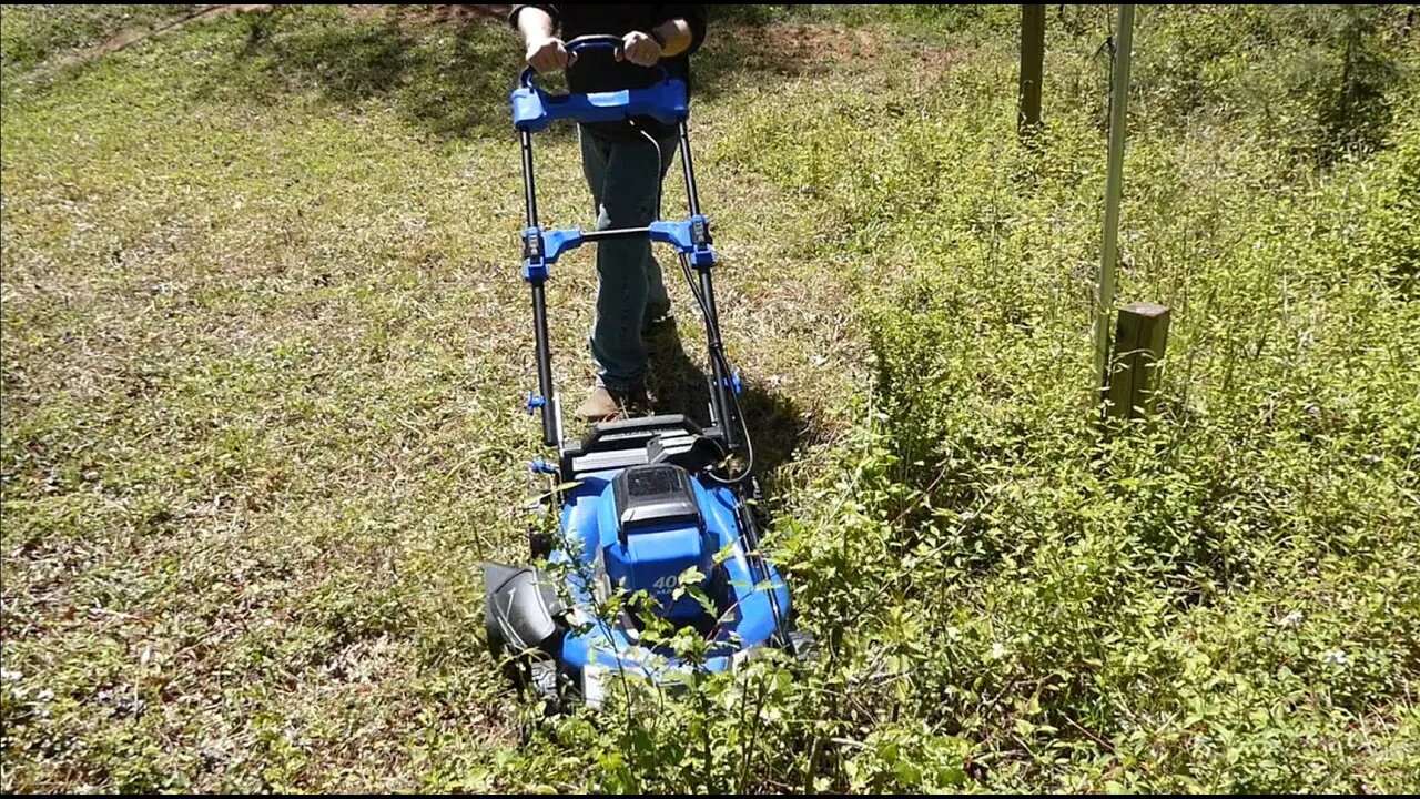 Kobalt 40 Volt Mower: Day One Torture Test, 2 Foot Grass and Brush Hogging