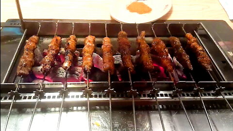 a grilled lamb skewers restaurant in Korea