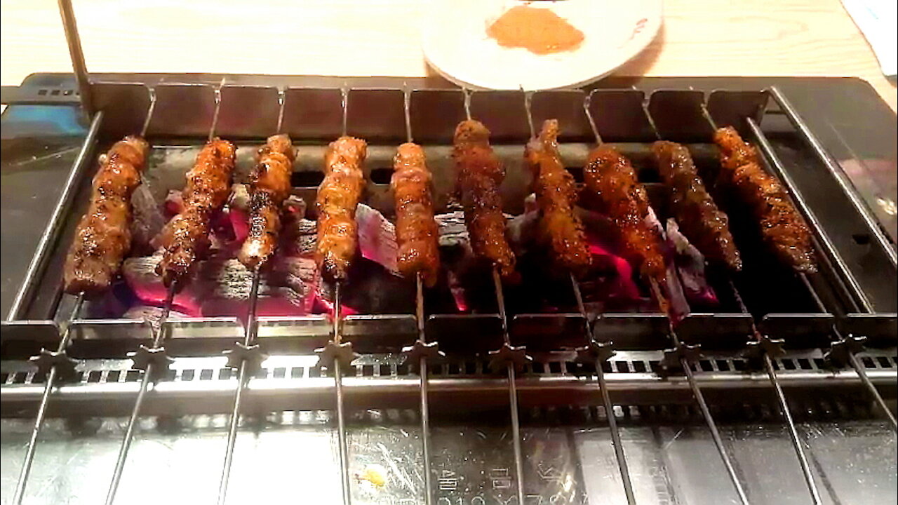 a grilled lamb skewers restaurant in Korea