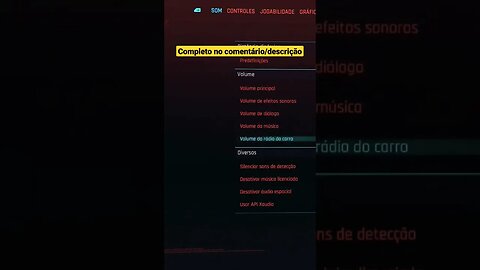 Desative músicas com Direitos Autorais - Cyberpunk 2077