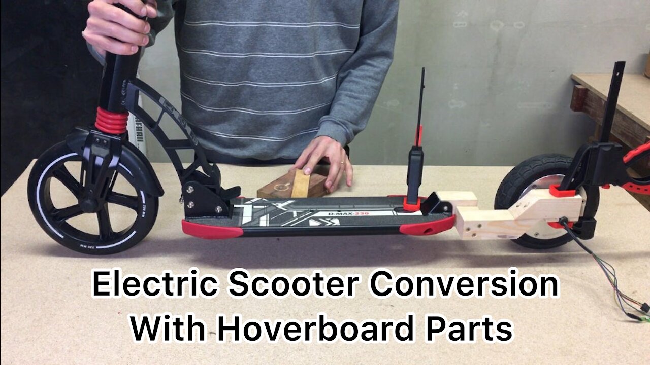 Electric Scooter Conversion With Hoverboard Parts