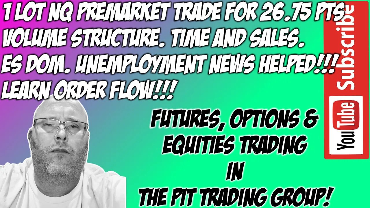 1 Lot NQ Premarket Trade For 26.75 Pts - The Pit Futures Trading