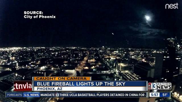 Blue fireball lights up Arizona sky