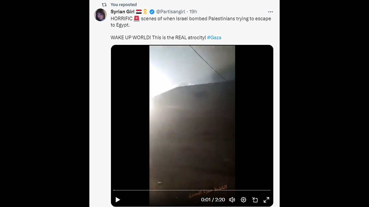 CONTINUED-WARNING GRAPHIC Footage of the Palestinian convoy bombed BEFORE & AFTER