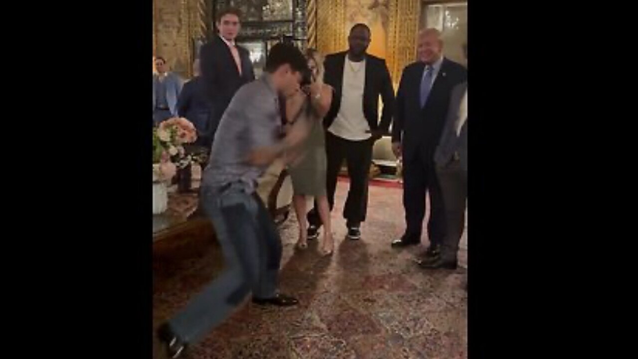 Ryan Garcia shadow boxing for Donald Trump at Mar-a-Lago