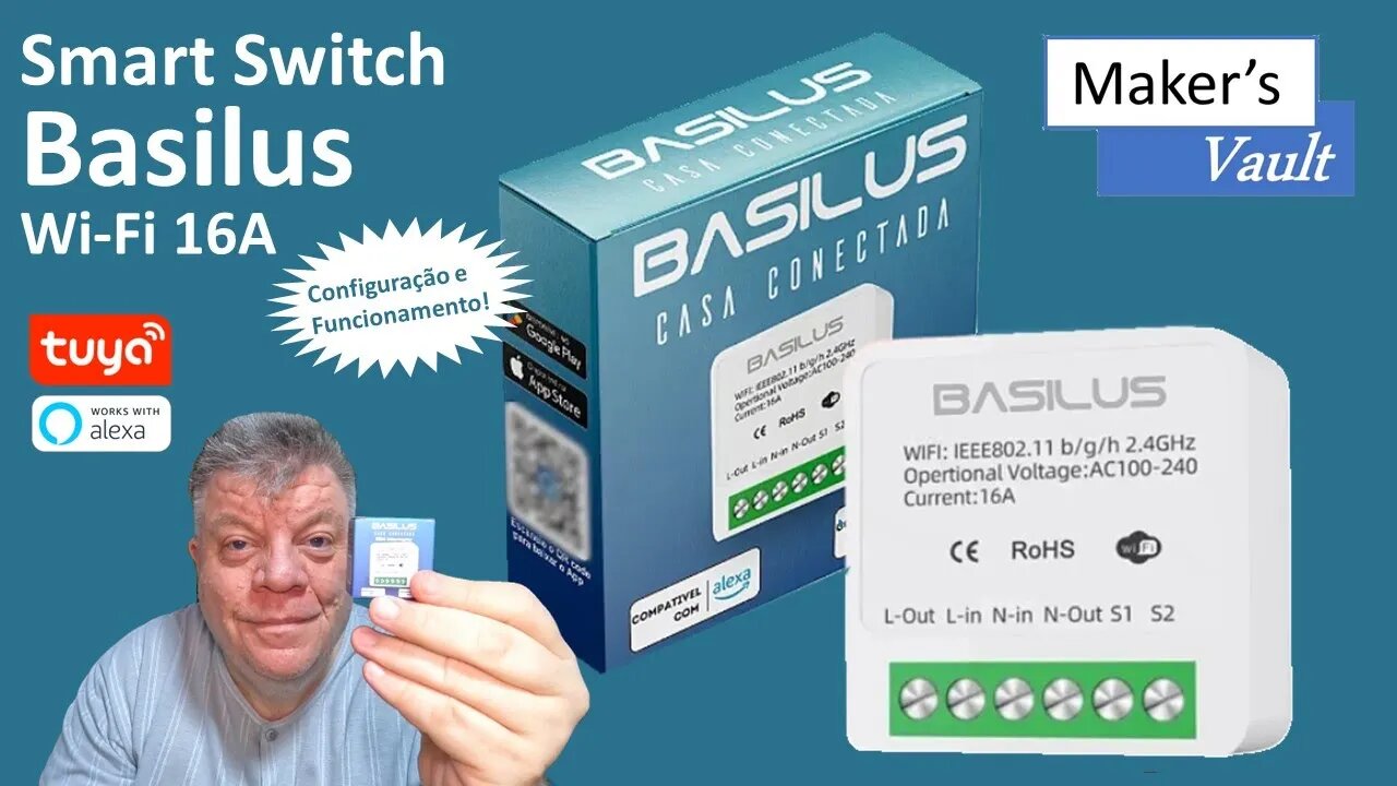 Basilus Mini Switch inteligente Wi Fi 16A – Use com Alexa