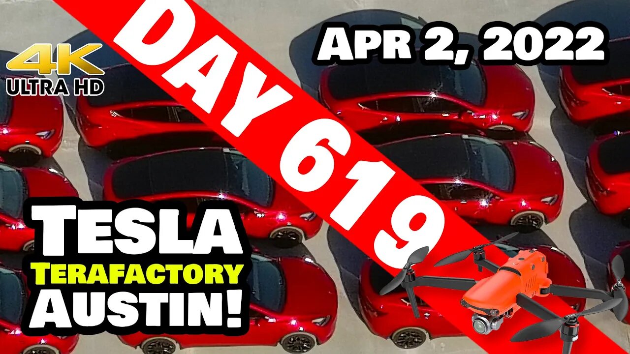 RED MODEL Ys IN PRODUCTION AT GIGA TEXAS! - Tesla Gigafactory Austin 4K Day 619 - 4/2/22 - Tesla TX