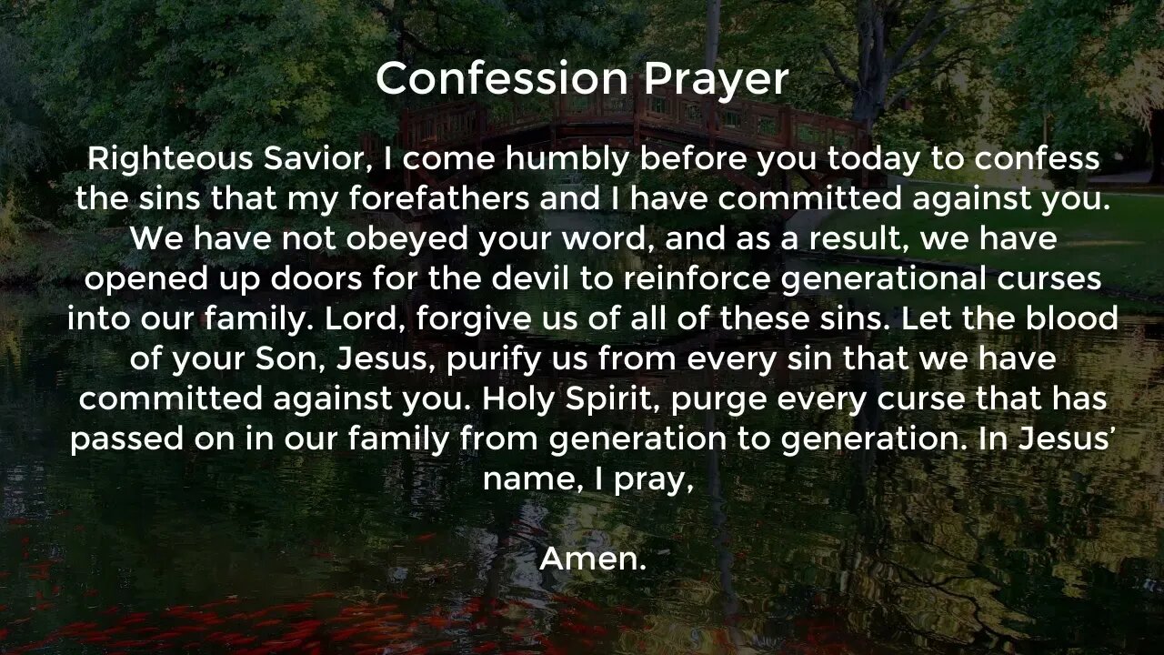 Confession Prayer (Prayer for Breaking Generational Curses)