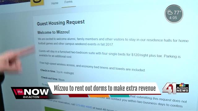 Mizzou dorms will be available for guests of football games, other events as hotel rooms