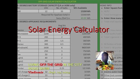 Solar calculator for off-grid or grid-tied projects