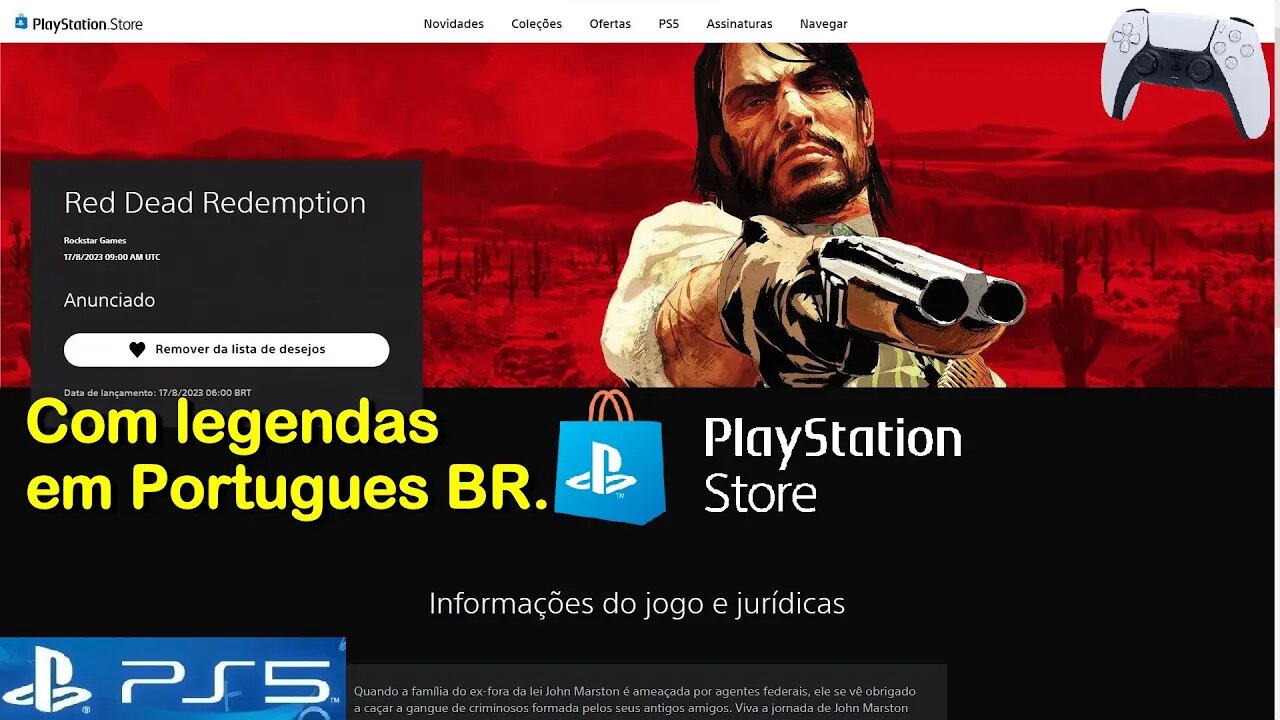 Red Dead Redemption 1 na PlayStation Store - Retrocompatível no PS5