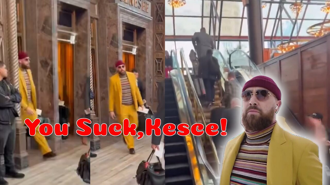 "Furious Bills Fans Shout 'You SUCK, Kelce!!' as Travis Kelce Arrives at Snowy Buffalo Hotel"