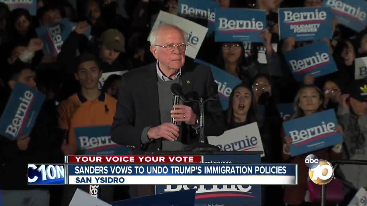 Sanders vows to undo Trump's immigration policies