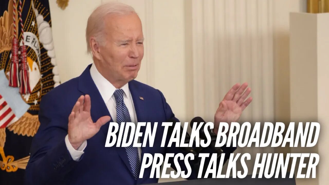 Biden announces new Broadband funding but press asks about Hunter