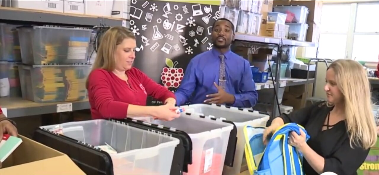 Donated school supplies for Bahamian students