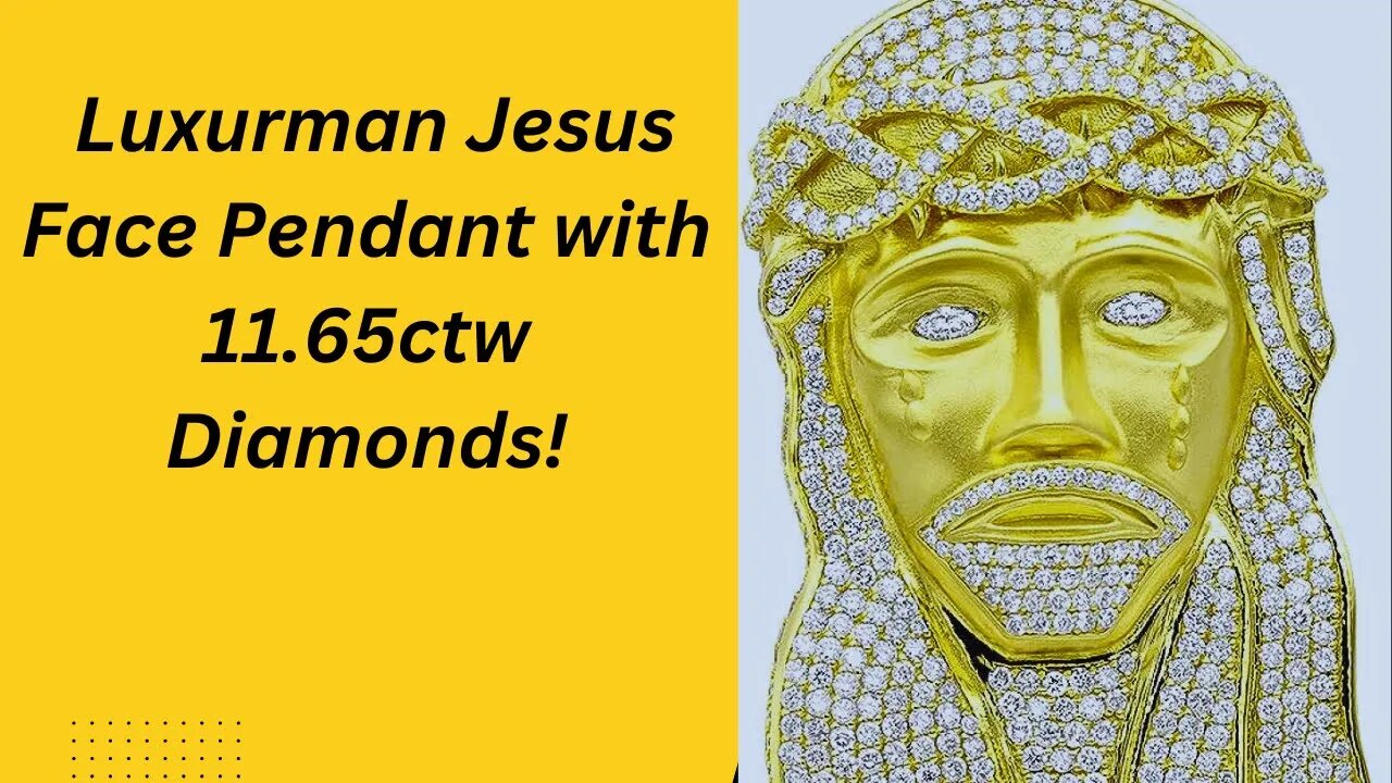 Hip Hop Heaven Luxurman Jesus Face Pendant with 11 65ctw Diamonds!