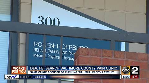 Federal agents search Baltimore County pain clinic