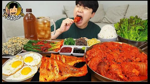 ASMR MUKBANG | kimchi jjigae, Soy Braised GIANT Beef Rib korean home meal eating !