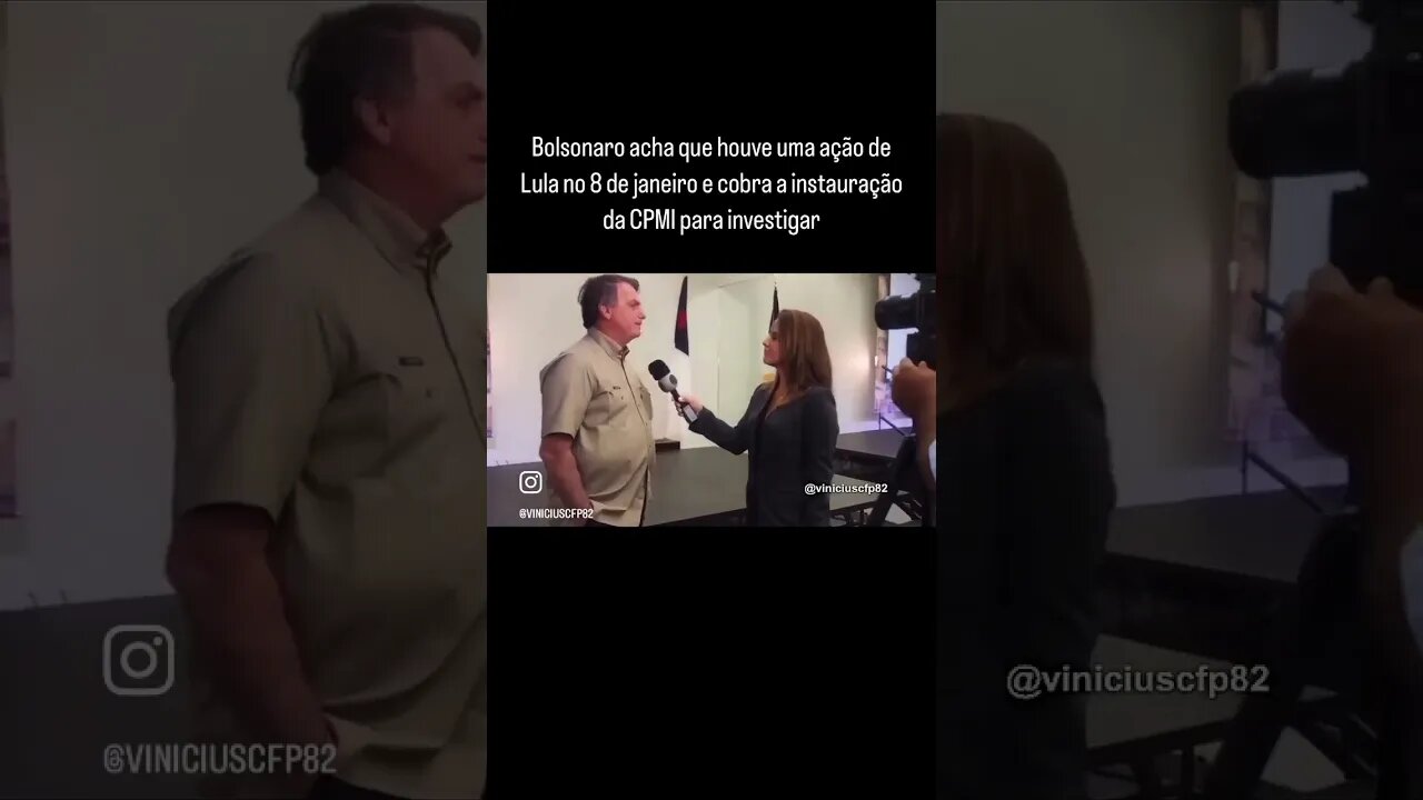 Bolsonaro acha que houve ação de Lula no 8 de janeiro e cobra a instauração da CPMI para investigar