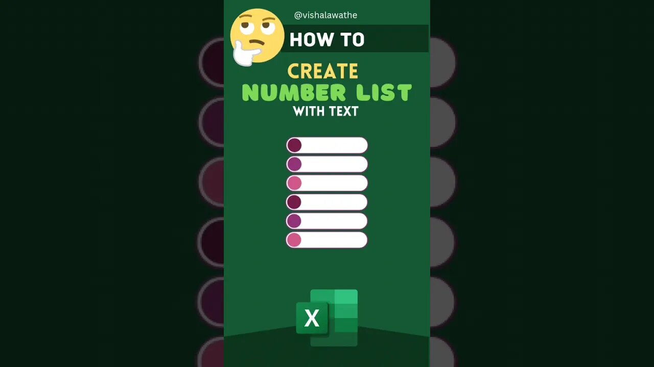 Create Number List with Text in Excel #reels #viral #shorts #trending