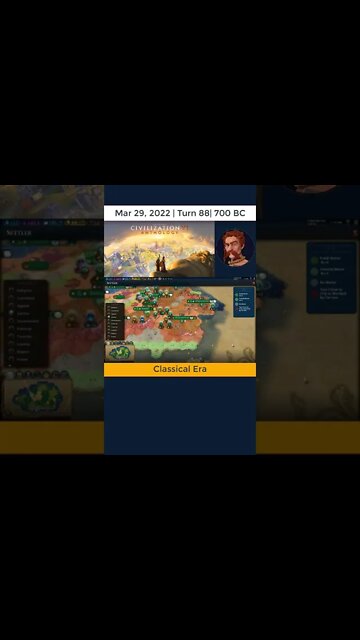 #oneturnadaychallenge #civ6 – Turn 88 - 700 BC #shorts
