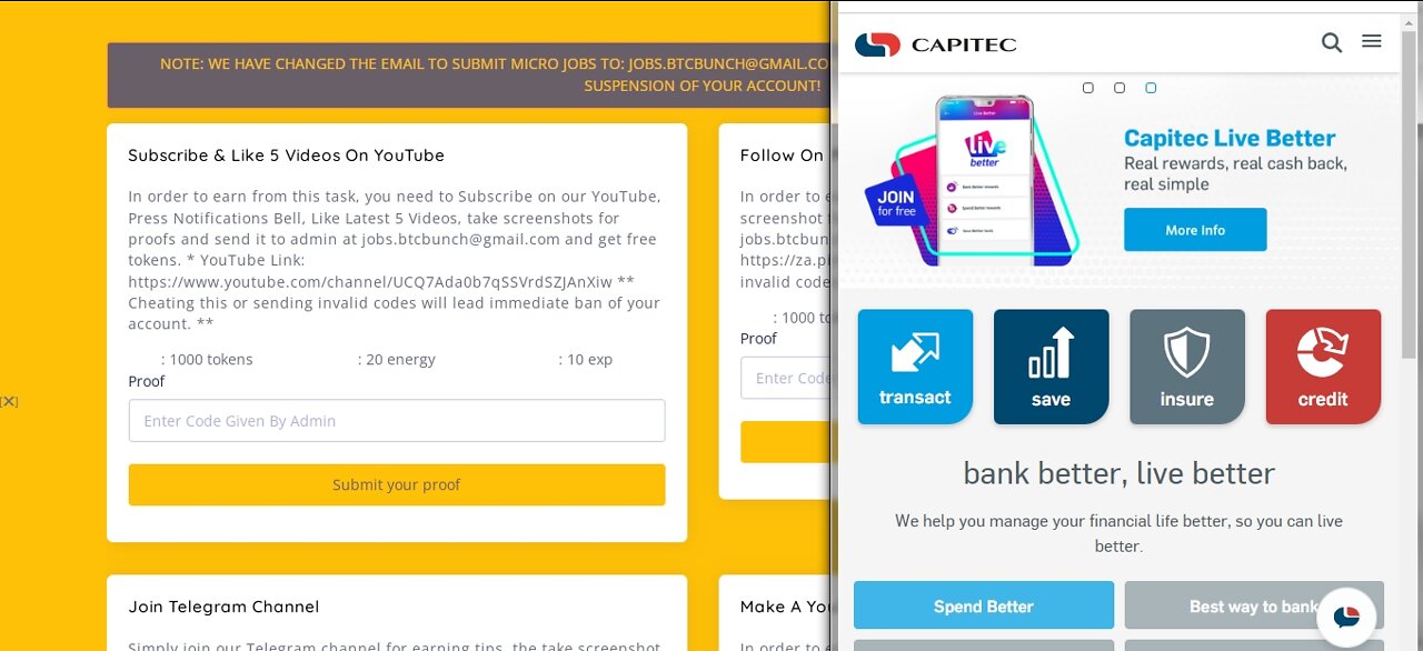 How To Earn Free ZAR Rand TOKENS Cryptocurrency MICRO JOBS At BTC Bunch Withdraw Via Capitec SA