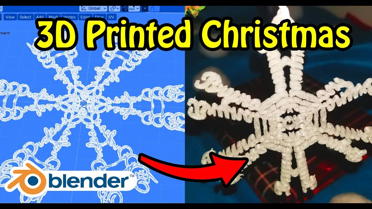 How to make a custom snowflake Christmas ornament in Blender Part 2