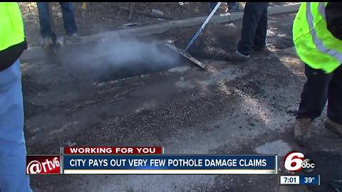 Indianapolis has only approved 2 of more than 400 pothole claims submitted this year