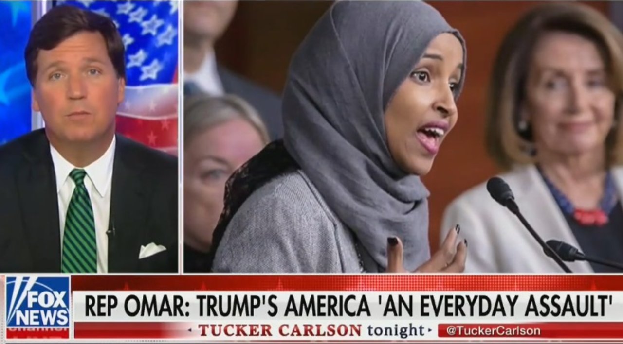 Tucker Carlson blasts Ilhan Omar for attacking America as 'hateful and racist'