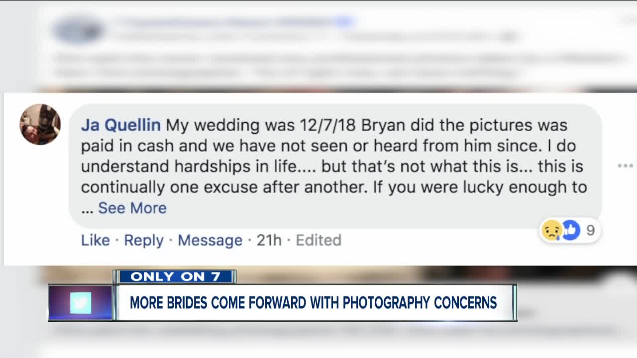 Additional brides come forward with wedding photography concerns