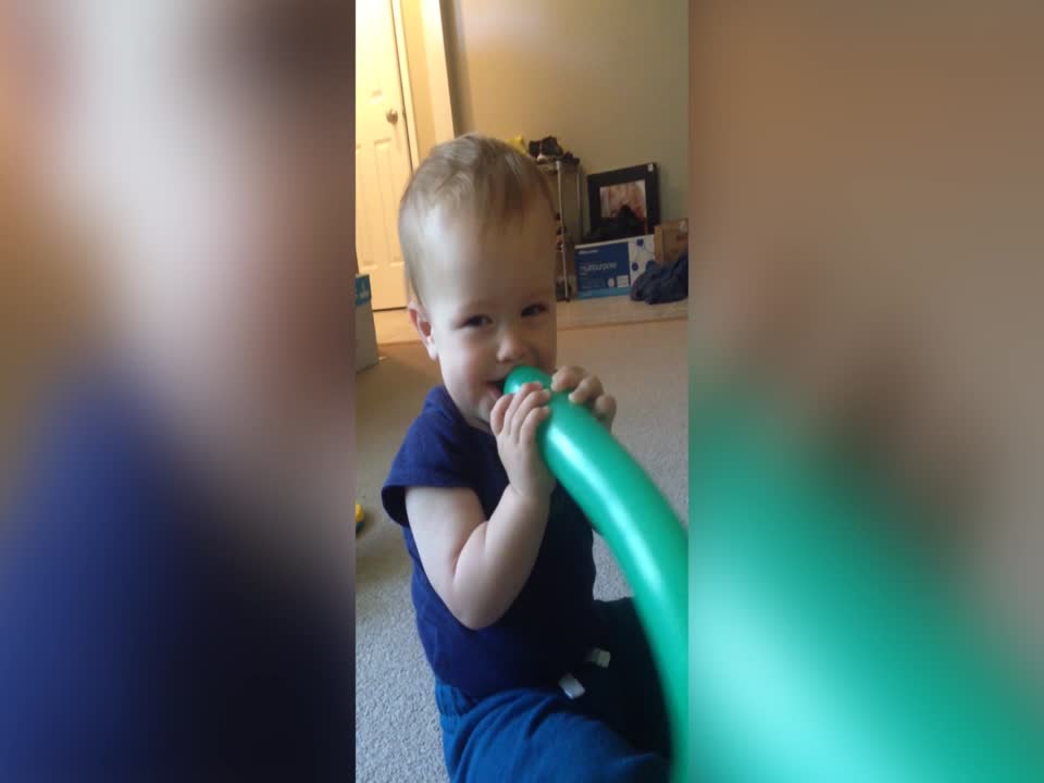 Baby Can't Stop Laughing at Balloon