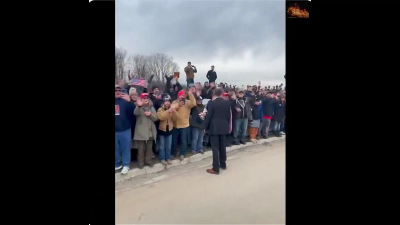 President Trump driving to rally in Michigan