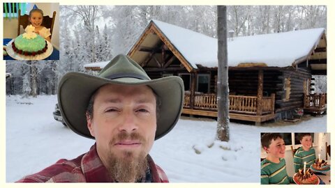 Log Home Update! - Chinking // Sheetrock // Birthdays and Bonus Footage